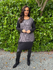 Black Printed Dress Clara