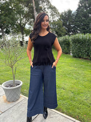 Black Fringed Knit Vest Amara