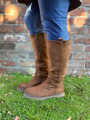 Tan Faux Suede Knee High Boots