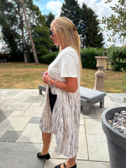 White Half Grain Stripe Pocket Dress Amelia