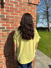 Lemon Mesh Panel Knit Top Caroline