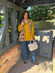Mustard Fringed Neck Top Donna