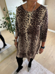 Chocolate Leopard Print Tunic Layla