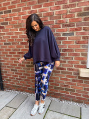 Royal Blue Block Print Leggings