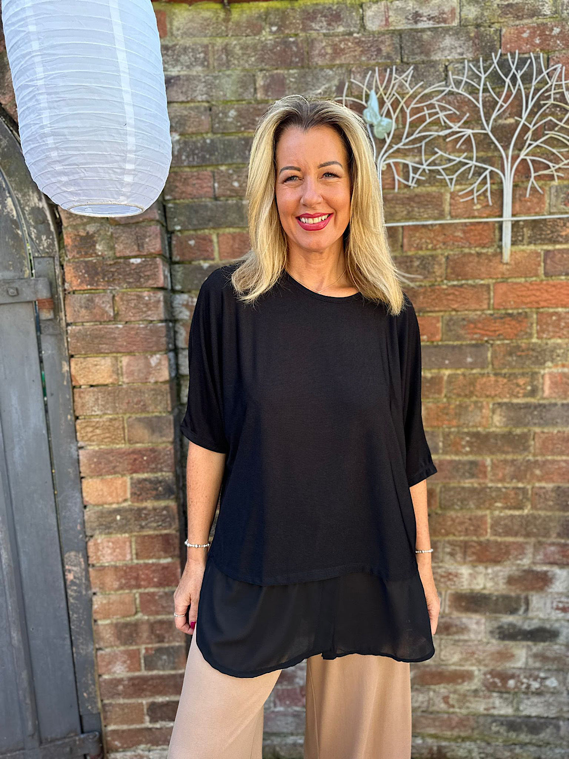 chiffon hem top