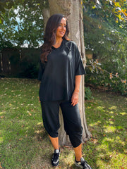 Black Barrel Leg Joggers Clarice