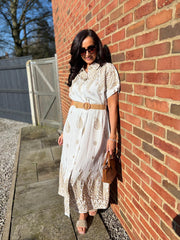 Gold Embroidered Shirt Dress Aspen