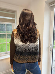 Chocolate Ombre Knitted Stripe Gilet