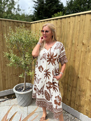 Chocolate Tropical Butterfly Dress Jodie