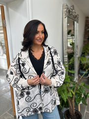 Stone Luxury Floral Embroidered Hooded Jacket Florence