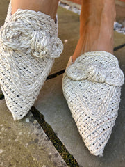 Stone Pointed Toe Slip On Shoes