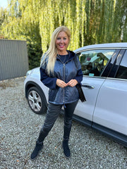 Navy Quilted Jacket Lucia