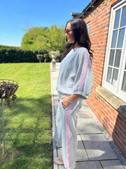 Grey Two Stripe Leisure Set Kendal