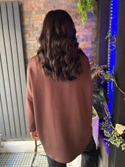 Chocolate Sequin Bow Sweat Top Emma