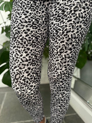 Grey Leopard Print Leggings