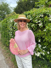 Pink Ruffle Sleeve Knit Alexis