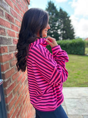 Lipstick Striped Hoodie Ella