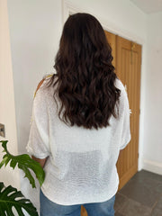 White Daisy Cold Shoulder Knit Alison