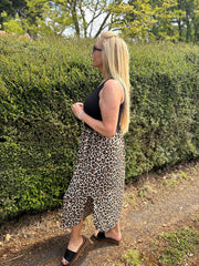 Natural Animal Print Sleeveless Dress Aspen