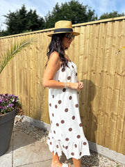 Chocolate Polka Dot Summer Dress Dahlia