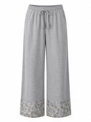 Charcoal Leopard Trim Trousers Theodora