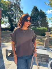 Chocolate Ruffle Top Maisie