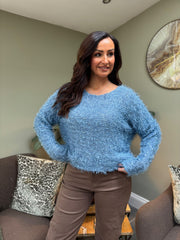 Blue Eyelash Knit Skye