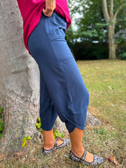 Navy Barrel Leg Joggers Clarice