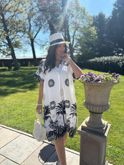 Black Medallion Palm Dress Janey