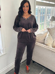 Chocolate Velour Leisure Set