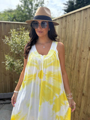 Yellow Tie Dye Dress Krystal