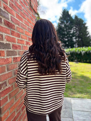 Cream Striped Sweat Top Mollie