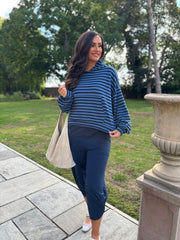 Denim Striped Hoodie Ella