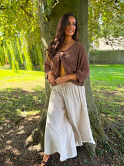 Stone Wide Leg Pull on Silvia Trousers