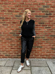 Black Coated Trousers Sasha