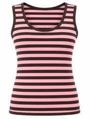 Chocolate & Pink Striped Vest Eloise