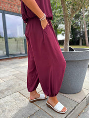 Wine Two Piece Trouser Set Sara