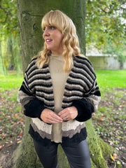 Black Striped Premium Cardi Leah