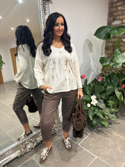 Stone Metallic Lightweight Knit Bella