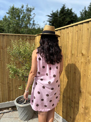 Pink Polka Dot Sleeveless Dress Tiana
