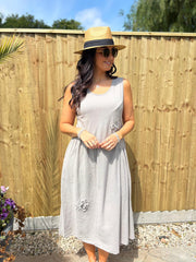 Mocha Flower Detail Dress Faith