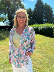 Lilac Watercolour Pattern Blouse Jeanette