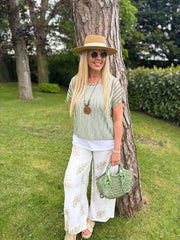 Khaki Multi Hole Layered Top Laurel