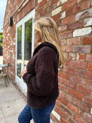 Chocolate Shimmer Hooded Cardi Trisha