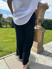 Black Bubble Cotton Trousers
