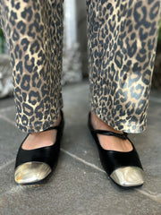 Black Metallic Toe Ballet Pump