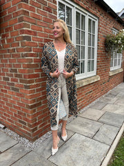 Teal Diamond Shimmer Cardigan Freya