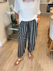 Chocolate Striped Hareem Trousers