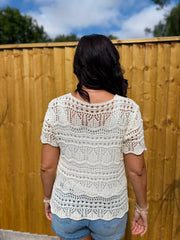 Stone Crochet Knit Top Selina