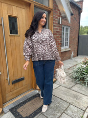 Mocha Leopard Print Blouse Gina